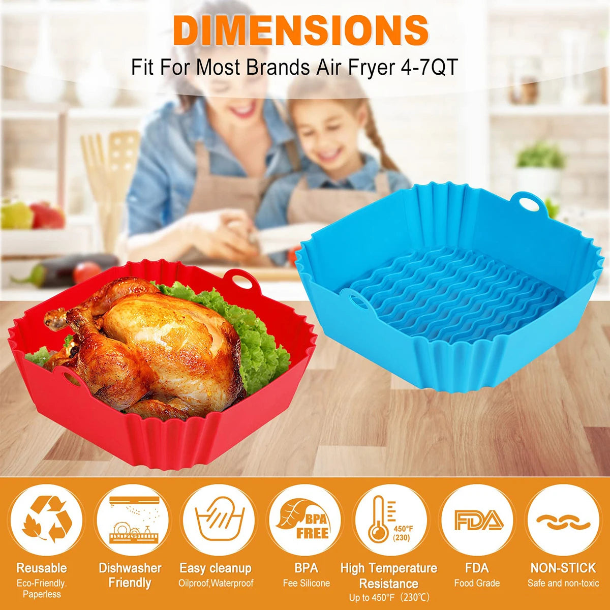 Accessoire Air Fryer 🍕 – Moule Silicone Haute Qualité
